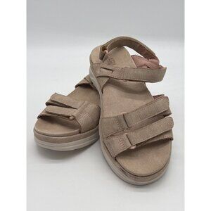 JBU By Jambu Womens Size 6 Beige Adjustable Strap Sandals Microsuede Footbed Lig